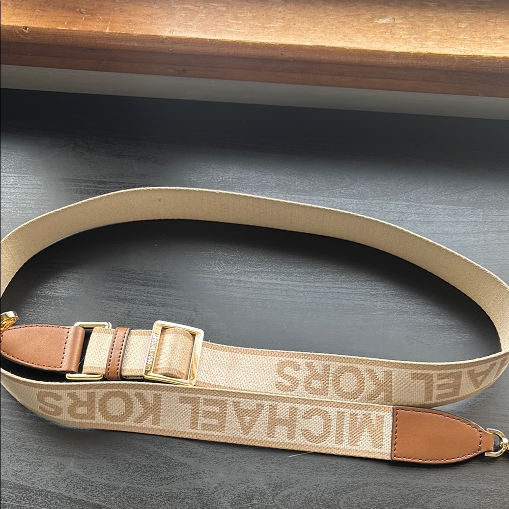 Michael Kors Beige and Brown Adjustable Strap